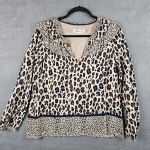 Vineyard Vines Cheetah Borderline  Blouse Size XS